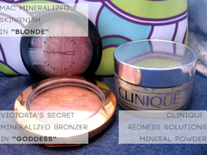 I packed my favourite highlighter, bronzer, and powder. Can you tell I like mineralized products?