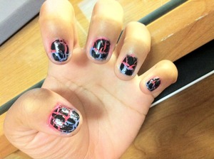 Neon Shatter Nails