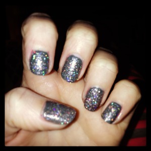 Ciate vintage nail polish with glitter overlay 