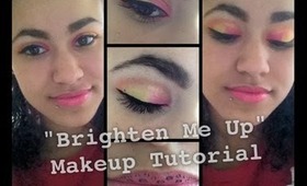 Brighten Me Up! Pink Yellow & Orange Eye Makeup & Pink Lips