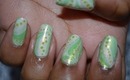 Green & Gold Holiday Water Marble