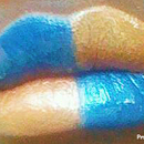 Blue and Gold Lip Color Blocking