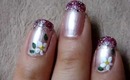 Flower nail art tutorial (pink french manicure)