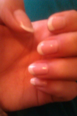 pink and whitetip french mani donw by me