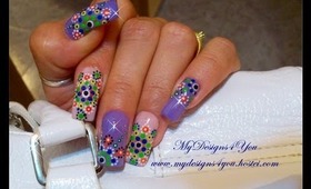 Summer Nail Art With Dotting Tool, Purple, Dots, Colors of the Rainbow Tag  - ♥ MyDesigns4You ♥