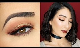 Copper Eyeliner & Brown Lips Fall Makeup Tutorial
