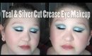 Teal & Silver Cut Crease Eye Makeup