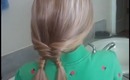 Fishtail Braid into Double Hair Wrapped Ponytails