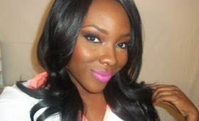 Simple eyes & HOT PINK LIPS
