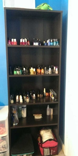 My new?way of storing my nail polish and accessories 