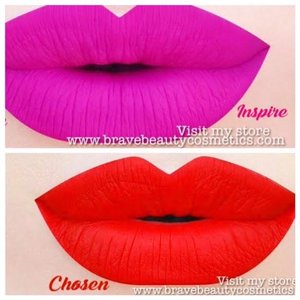Inpsire:  Hot pink, glossy, highly pigmented & long lasting
 
Chosen:  Fiery red matted Lip gloss 