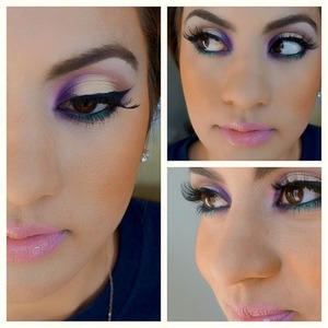 Makeup for Pakistani/Indian event, vibrate purples and turquoise. 