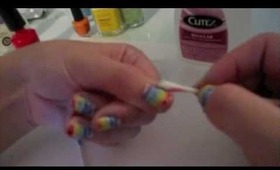 Rainbow splatter art nail tutorial