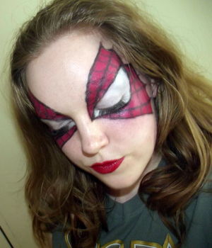 Spiderman/woman masquerade mask. Tutorial here: http://www.youtube.com/watch?v=pLlmV_09E5I