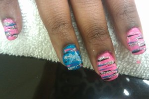 My friend's nails I did in Cosmo class.
