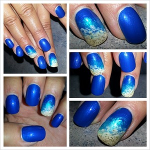 Beach inspired along with the other gifted nail artists!
Nail Polish & Acrylic Paints used.