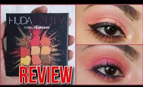 HUDA BEAUTY CORAL OBSESSIONS EYESHADOW | REVIEW - SWATCHES - 2 LOOKS | Stacey Castanha