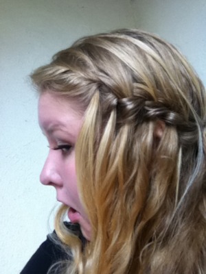 i look a little insane, but i really love this waterfall braid :)