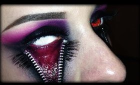 Easy Halloween Makeup - Unzipped Eye SFX Tutorial without latex & spirit gum + JewelCandle
