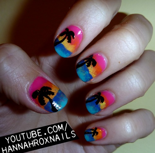 Tropical Paradise Nail Art | Hannah L.'s (hannahroxit) Photo | Beautylish