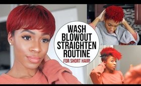 Wash, Blow Dry and Flat Iron Routine for Short Natural Hair (TWA/Pixie Cut)! ▸ VICKYLOGAN