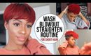 Wash, Blow Dry and Flat Iron Routine for Short Natural Hair (TWA/Pixie Cut)! ▸ VICKYLOGAN