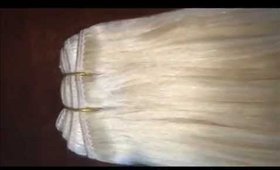 Processed Bleach Blonde European Remy human hair weft