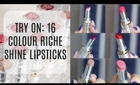 Trying On 16 L'Oréal Colour Riche Shine Lipsticks 💋| Bailey B.