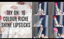 Trying On 16 L'Oréal Colour Riche Shine Lipsticks 💋| Bailey B.