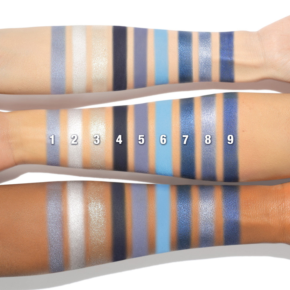 Charlotte Tilbury Palette of Beautifying Eye Trends in Denim Dimension Swatches
