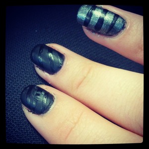 black&grey nail design