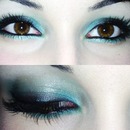 turquoise disco makeup 