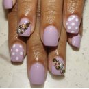 Lilac and white polkadots