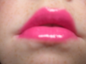 Hot pink lips with Mua Lipstick and MAC lipglass