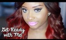 Get Ready with Me | Cobalt Blue Liner, Big Lashes, & Lilac Lips! (Makeup)