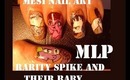 MLP nail art Rarity and Spike they have a baby Mesi nail art