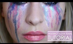 Watercolour Rainbow Tears Halloween Tutorial | Katie Snooks