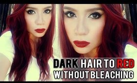 DARK DYED (AND VIRGIN) HAIR TO RED HAIR WITHOUT BLEACH