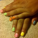 Neon color nails 