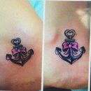 Anchor tattoo with bow 