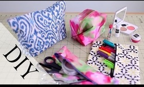 DIY Pencil Case & Makeup Bag {Back To School How to} No Sew & Sew