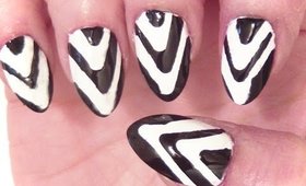 Manicure Monday: Abstract Black/White Stripe and LadyQueen Cathy Review