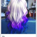 Dip dyed hair, blue and purple