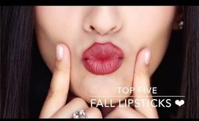Top 5 Fall Lipsticks + Swatches ❤ | MAC, Make Up For Ever, & More ❤
