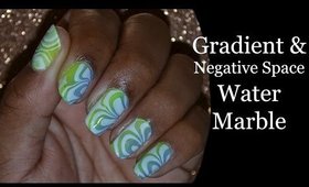 Gradient & Negative Space Water Marble