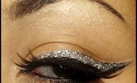 Easy Silver Glittler Eyeliner & Bold Purple Lipstick