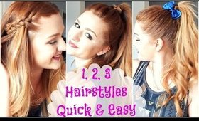 3 QUICK AND EASY HAIRSTYLES | SCHOOL & WORK