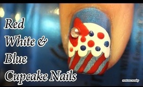 Cupcake Nail Tutorial- Red White and Blue How To