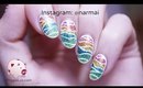 Glitter nail foil landscape nail art ft. OPI Color Paints