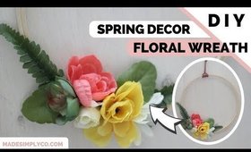 Modern Floral Wreath DIY | Spring Home Decor Ideas